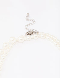 Pearl Layered Multi-Row Chain Necklace - link has visual effect only