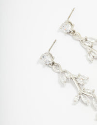 Silver Cubic Zirconia Vine Leaf Drop Earrings - link has visual effect only