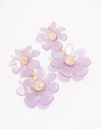 Lilac Flower Diamante Drop Earrings - link has visual effect only