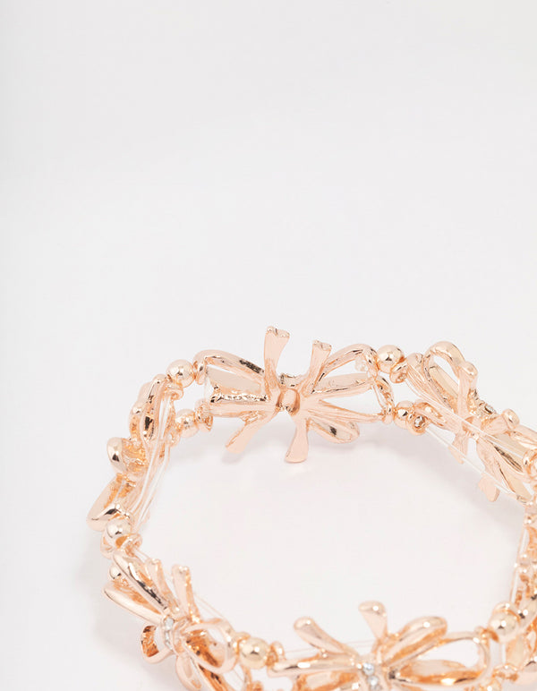Rose Gold Flower Stretch Bracelet