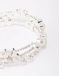 Rhodium Diamante Layered Bracelet - link has visual effect only