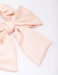 Blush Fabric Stone Bow Hair Scrunchie - link has visual effect only