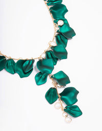 Green Iridescent Flower Petal Statement Necklace - link has visual effect only