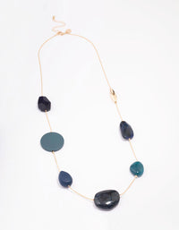 Gold Blue Stone Necklace - link has visual effect only