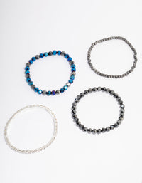 Beaded Navy Stretch Bracelet 4-Pack - link has visual effect only