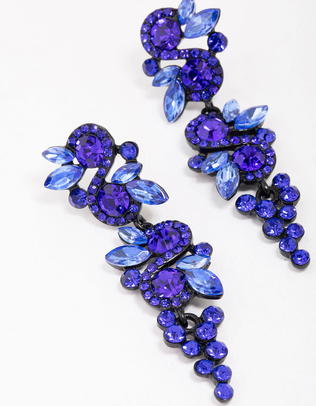 Blue Mixed Stone Drop Earrings