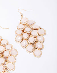 Gold Stone Scale Drop Earrings - link has visual effect only