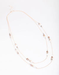 Rose Gold Beaded Layered Necklace - link has visual effect only