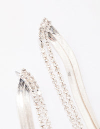 Silver Cupchain Diamante Drop Earrings - link has visual effect only