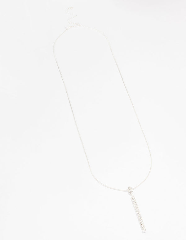 Silver Long Pendant Necklace