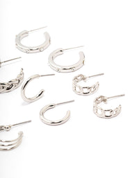 Silver Twisted Chain Hoop Earring 6-Pack - link has visual effect only