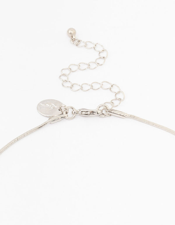 Silver Diamante Pendant Necklace