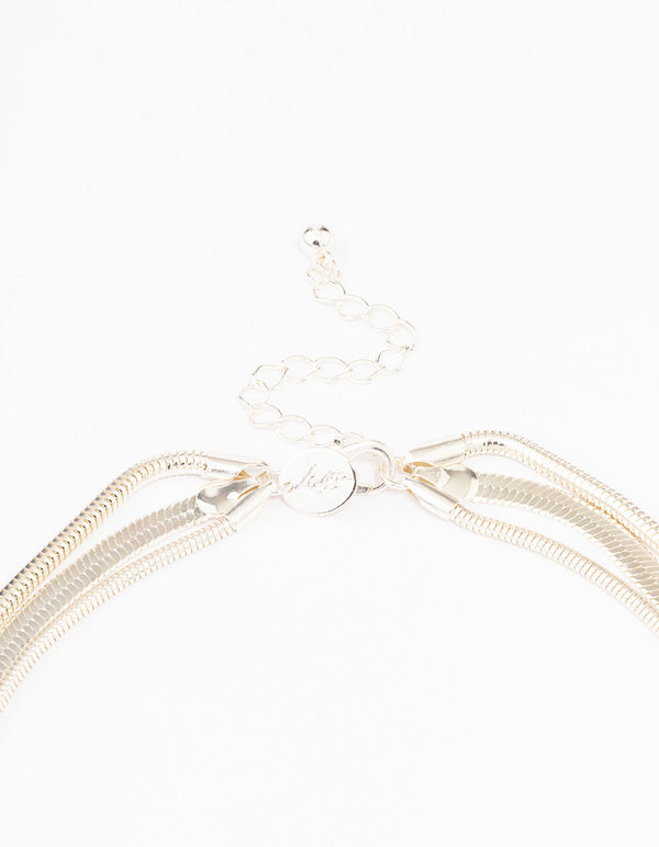 Silver Multi Row Necklace