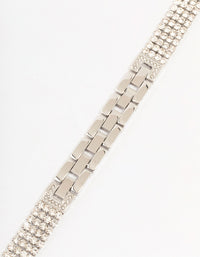 Silver Diamante Watch Strap 38/40/41 mm - link has visual effect only
