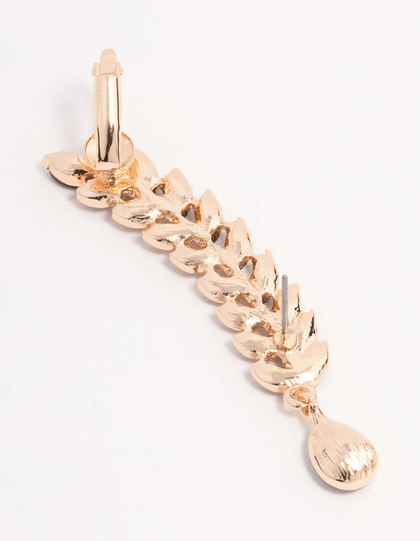 Gold Jet Stone Earring Cuff