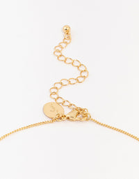 Gold Plated Brass Organic Round Star Pendant Necklace - link has visual effect only