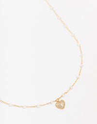 Rose Gold Plated Cubic Zirconia Heart Pendant Necklace – 18 Inch Chain PE42