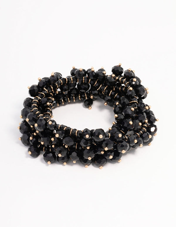 Black Beaded Textured Bracelet
