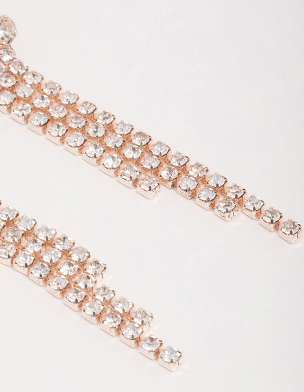 Rose Gold Butterfly Cupchain Drop Earrings