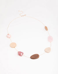 Rose Gold Neutral Stone Necklace - link has visual effect only