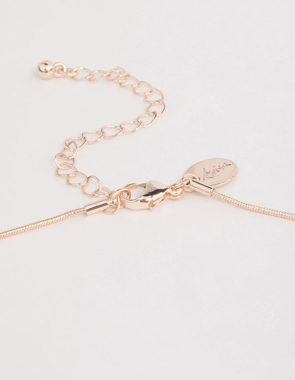 Rose Gold Neutral Stone Necklace