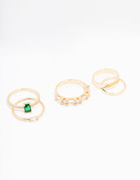Gold Cubic Zirconia Bling Bag Rings 5-Pack - link has visual effect only