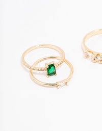 Gold Cubic Zirconia Bling Bag Rings 5-Pack - link has visual effect only