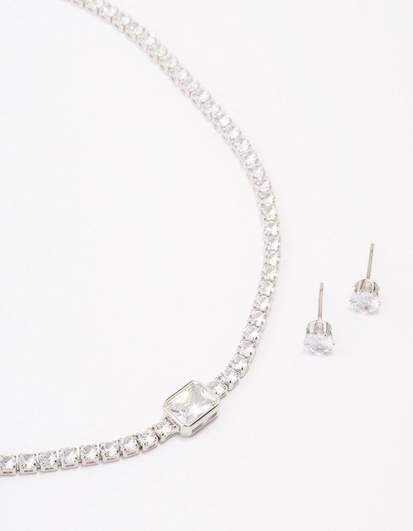 Silver Cubic Zirconia Jewellery Set