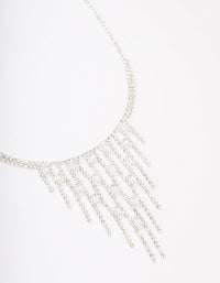 Silver Cubic Zirconia Drop Necklace - link has visual effect only