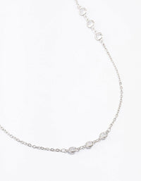Silver Cubic Zirconia Lariat Necklace - link has visual effect only