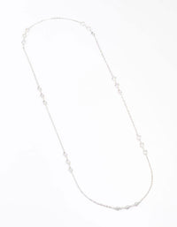 Silver Cubic Zirconia Lariat Necklace - link has visual effect only