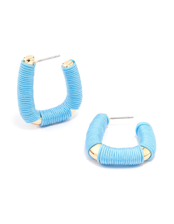 Gold Oval Woven Hoop Earrings