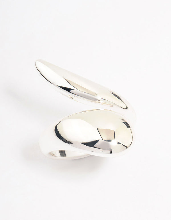 Silver Pointed Swoop Ring