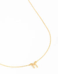 Gold Plated Sterling Silver Cubic Zirconia Bow Necklace - link has visual effect only