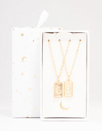 Gold Celestial Tag Pendant Necklace Pack - link has visual effect only