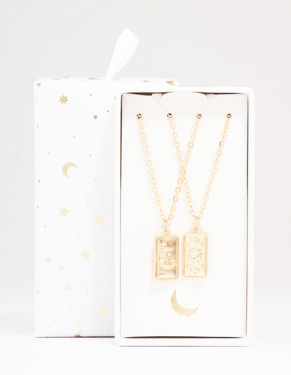 Gold Celestial Tag Pendant Necklace Pack