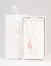 Two-Toned Heart Yin & Yang Necklace Pack - link has visual effect only