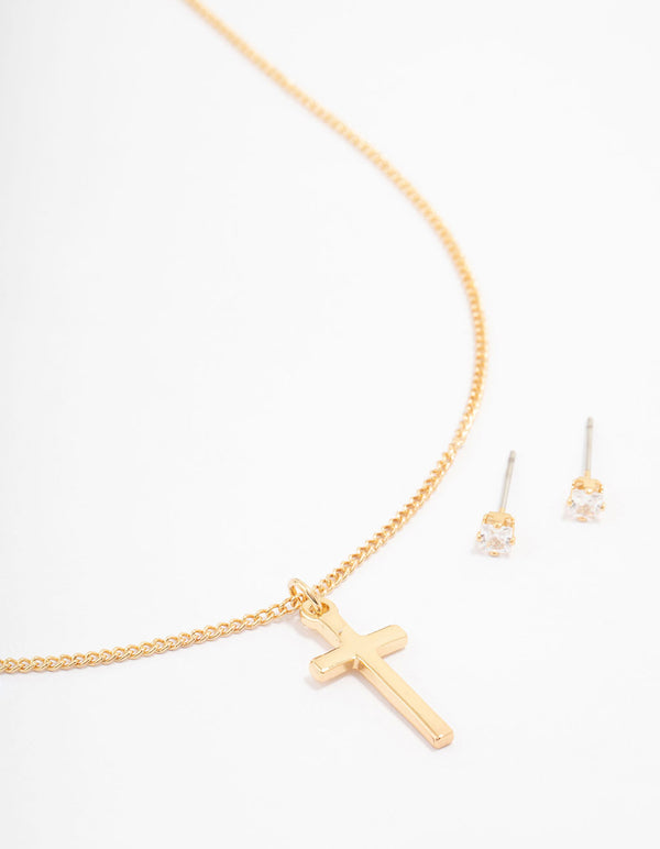 Gold Cross Classic Jewellery Set