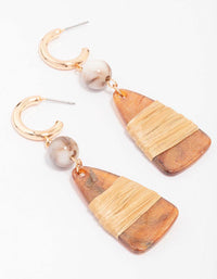 Gold Wrapped Stone Drop Earrings - link has visual effect only