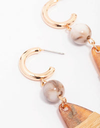 Gold Wrapped Stone Drop Earrings - link has visual effect only