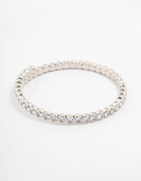 Silver Cubic Zirconia Round Stone Bracelet - link has visual effect only