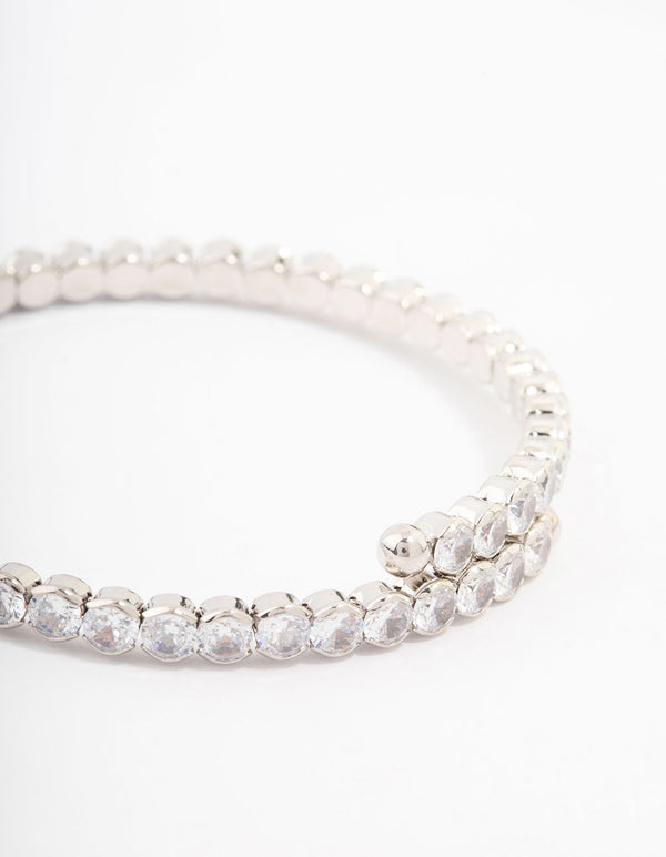 Silver Cubic Zirconia Round Stone Bracelet