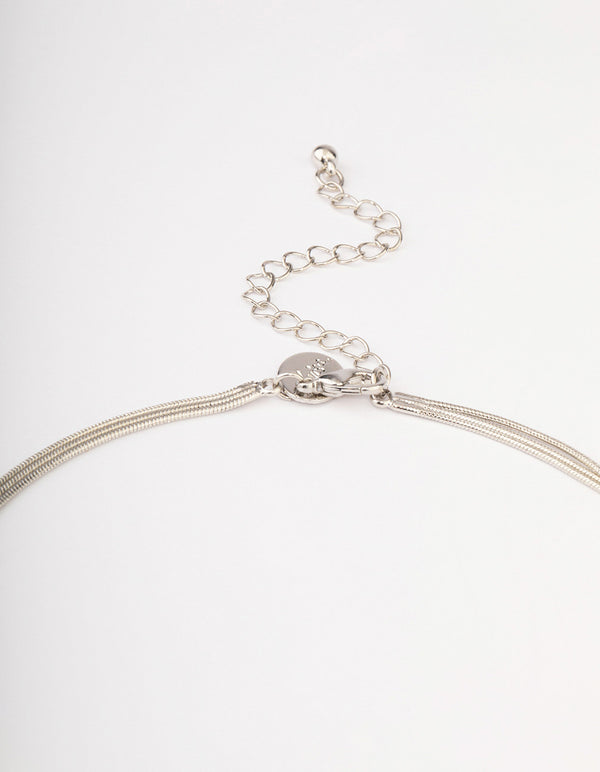 Silver Long Knotted Tassel Necklace