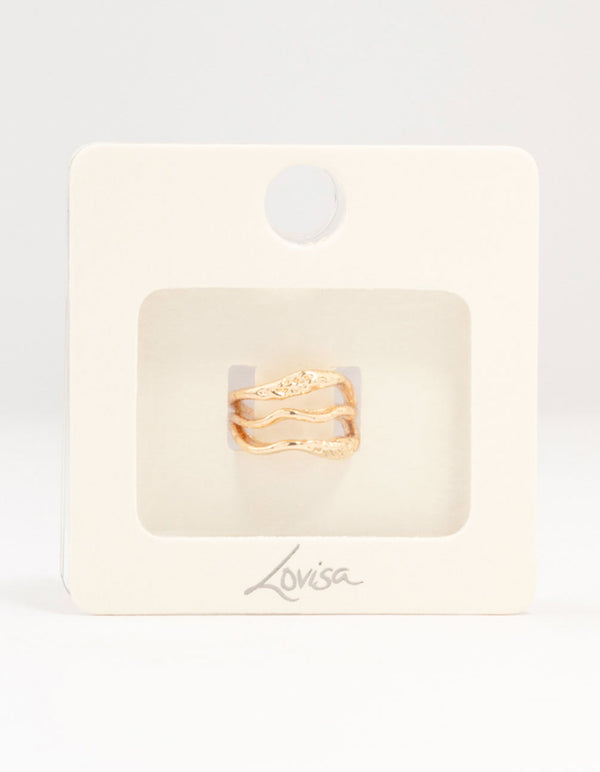 Gold Organic Textured Ear Cuff