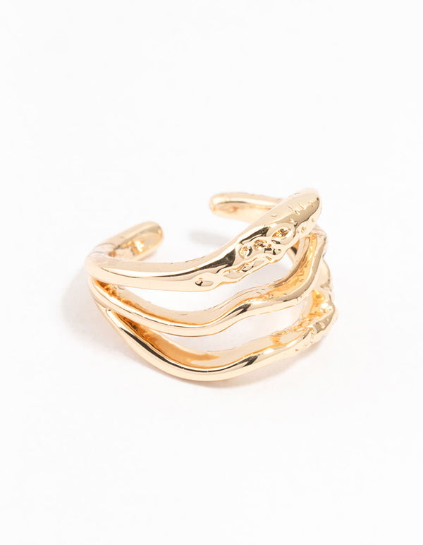 Gold Organic Textured Ear Cuff