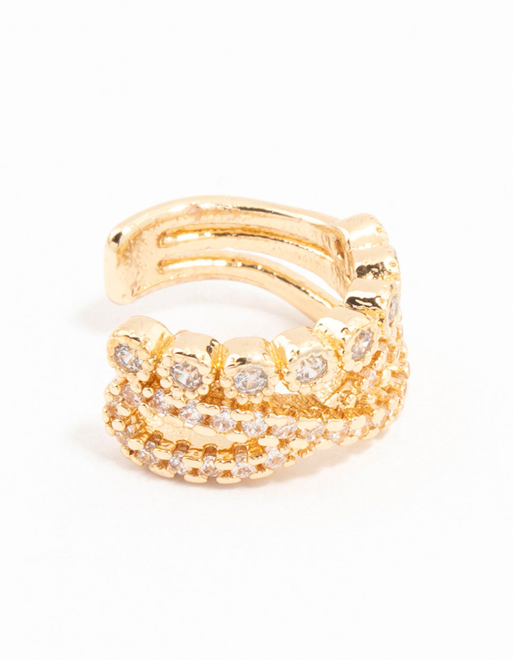 Gold Cubic Zirconia Infinity Ear Cuff