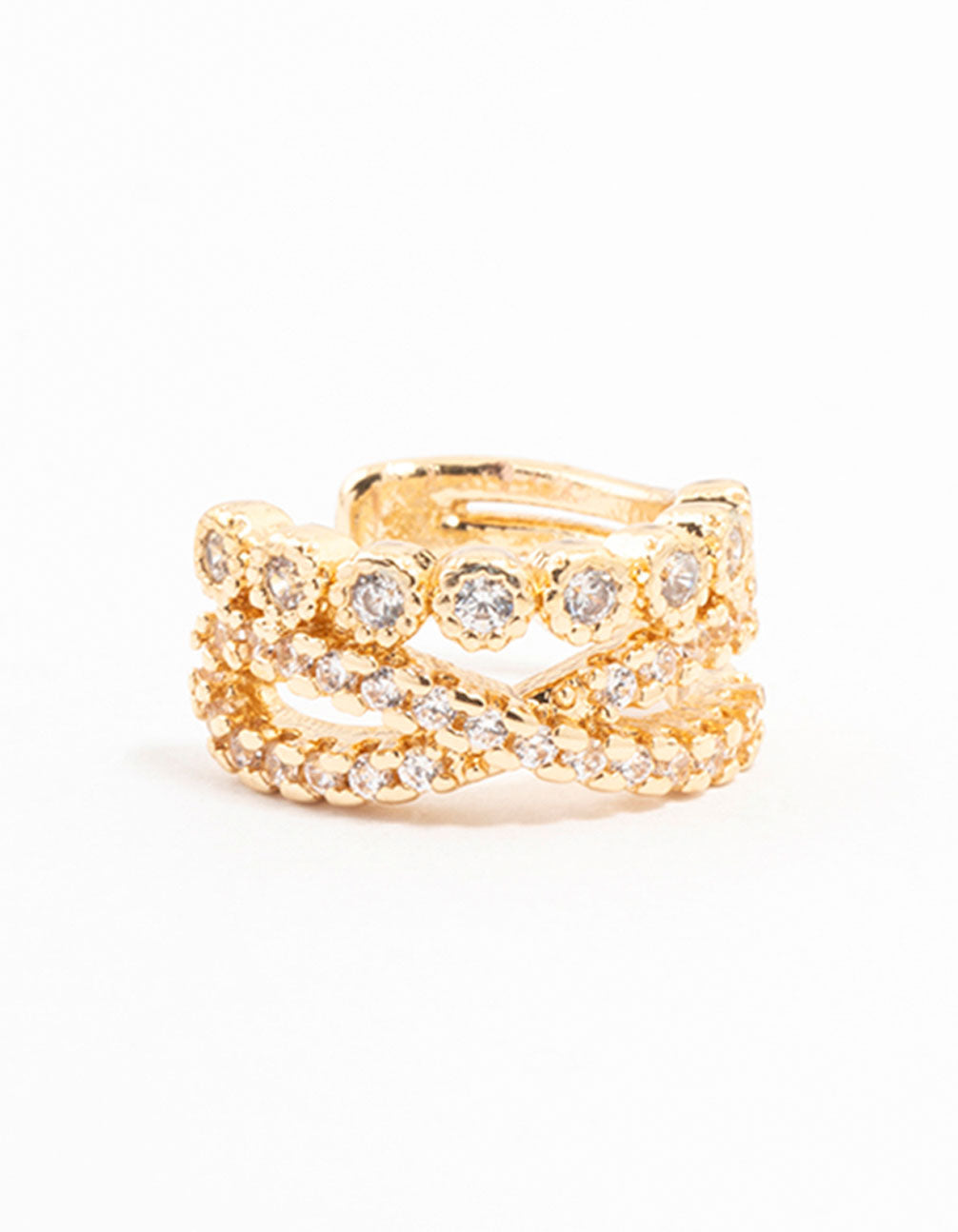 Gold Cubic Zirconia Infinity Ear Cuff
