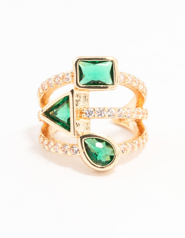 Gold Triangle Shaped Cubic Zirconia Ear Cuff