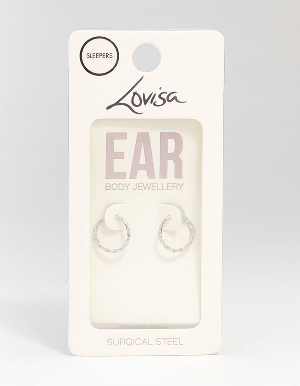 Surgical Steel Twisted Sleeper Hoop Earrings 10MM