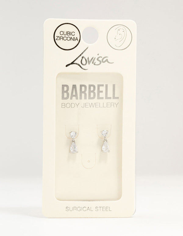 Surgical Steel Pear Drop Flat Back